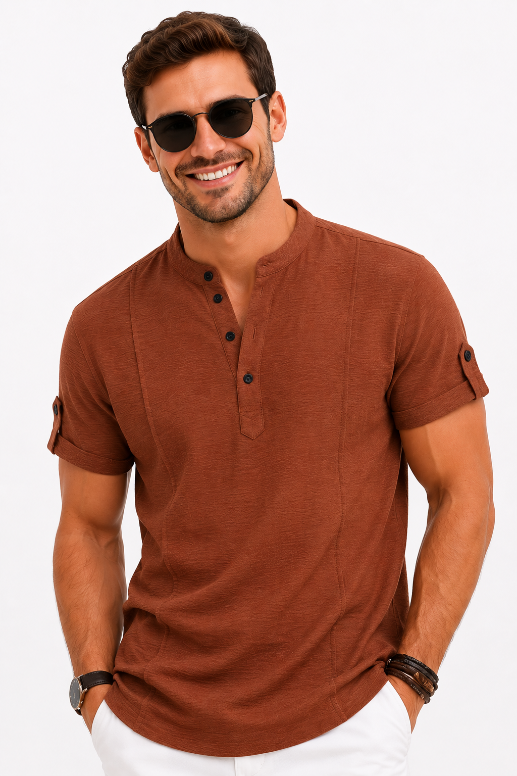 Xam | Henley Short Sleeve Casual Shirt