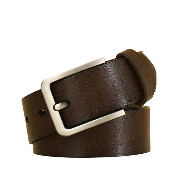 Everett | Leather Belt with Brushed Metal Buckle