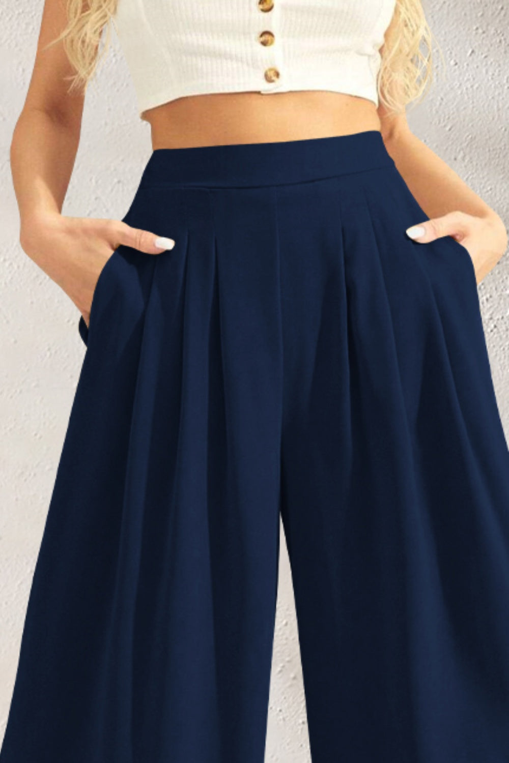 Stella | Pocketed High Waist Wide Leg Pants