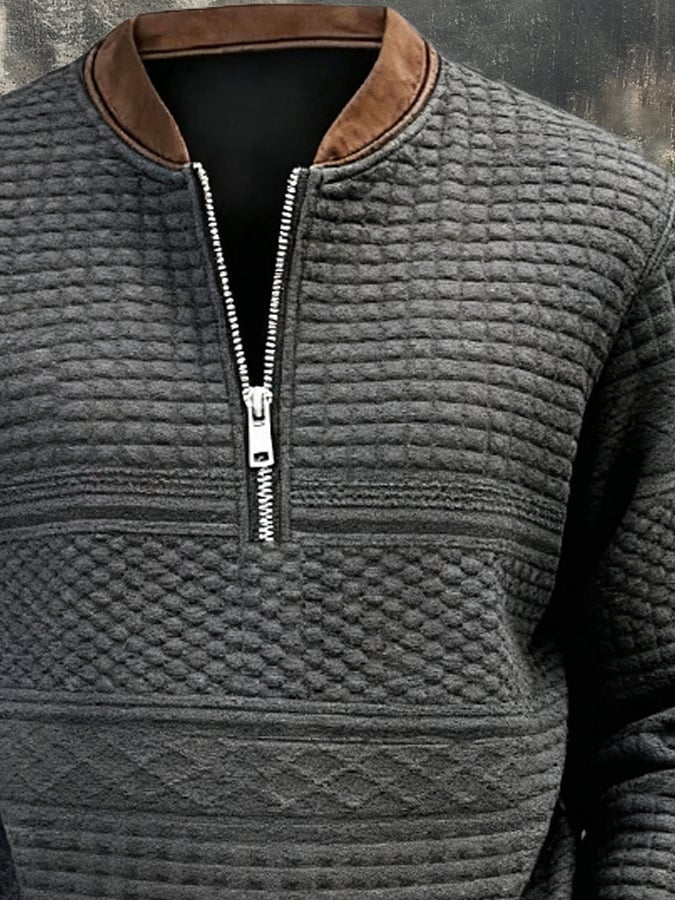 Lee | Contrast Zipper Neck Sweatshirt