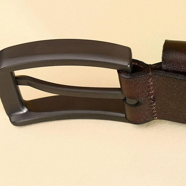Everett | Leather Belt with Brushed Metal Buckle