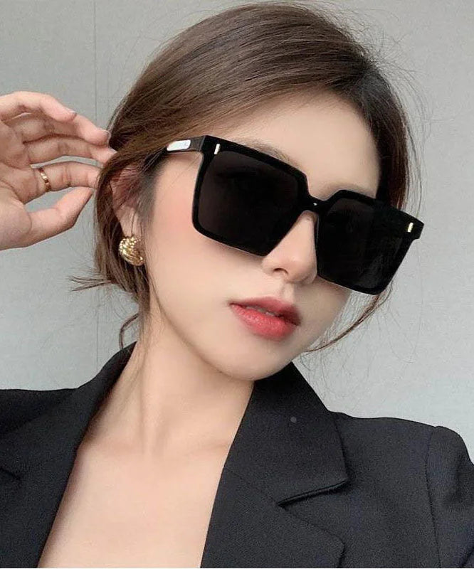 Zoey | Black Elegant Square Large Frame Sunglasses