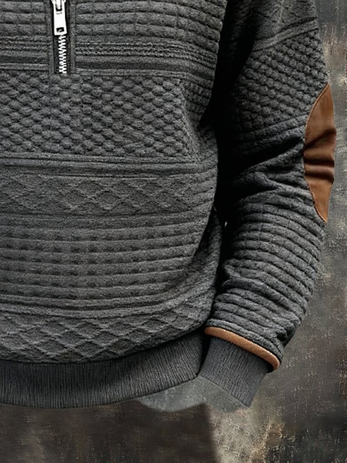 Lee | Contrast Zipper Neck Sweatshirt