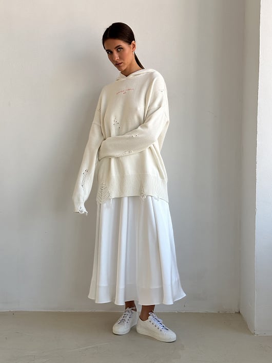 Scarlett | Elegant High Waist Satin Long Skirt