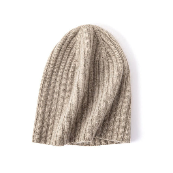 Elora | Cashmere Ribbed Knit Winter Hat