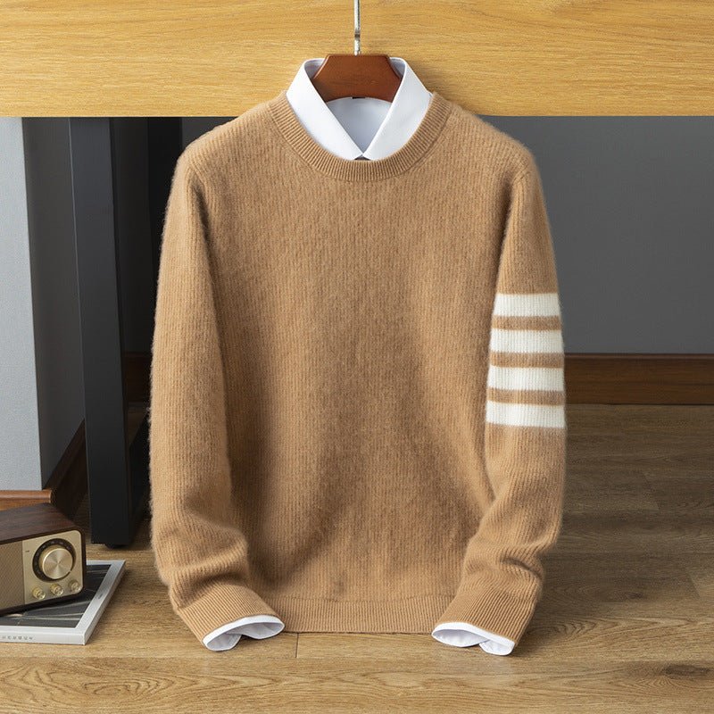 Bert | Striped Sleeve Cashmere Wool Sweater