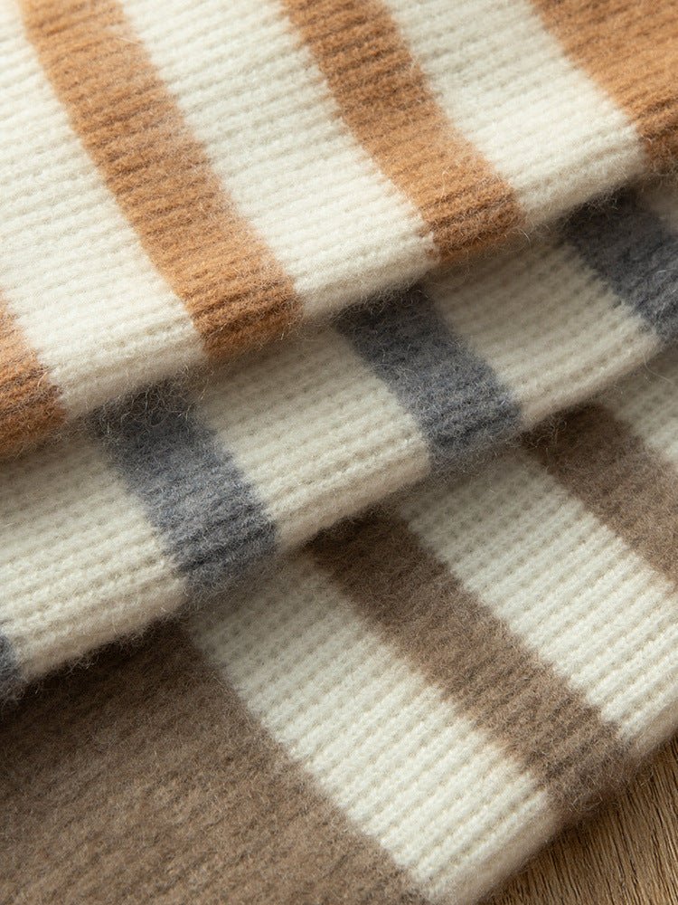 Bert | Striped Sleeve Cashmere Wool Sweater