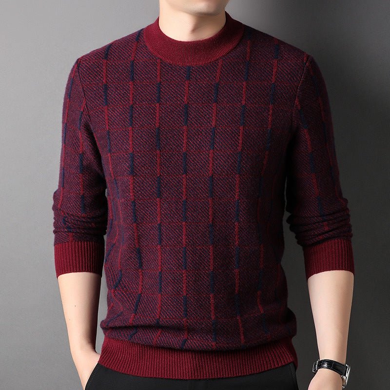 Ethan | Grid Pattern Cashmeremix Sweater