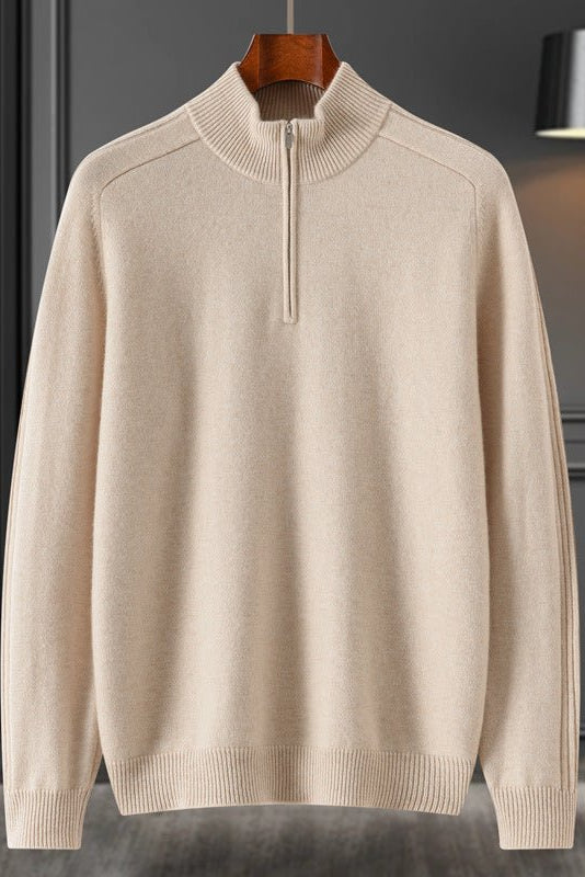 Karl | Ribbed Collar Cashmere Pullover