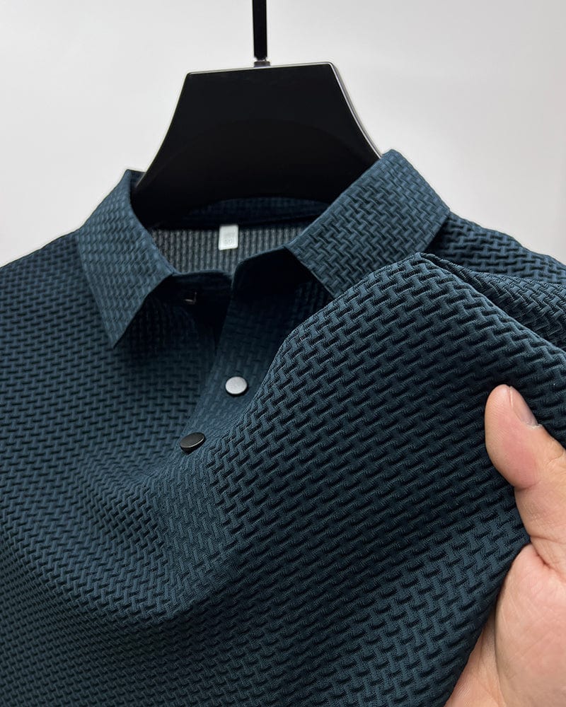 Jason | Textured Short Sleeve Button Polo Shirt