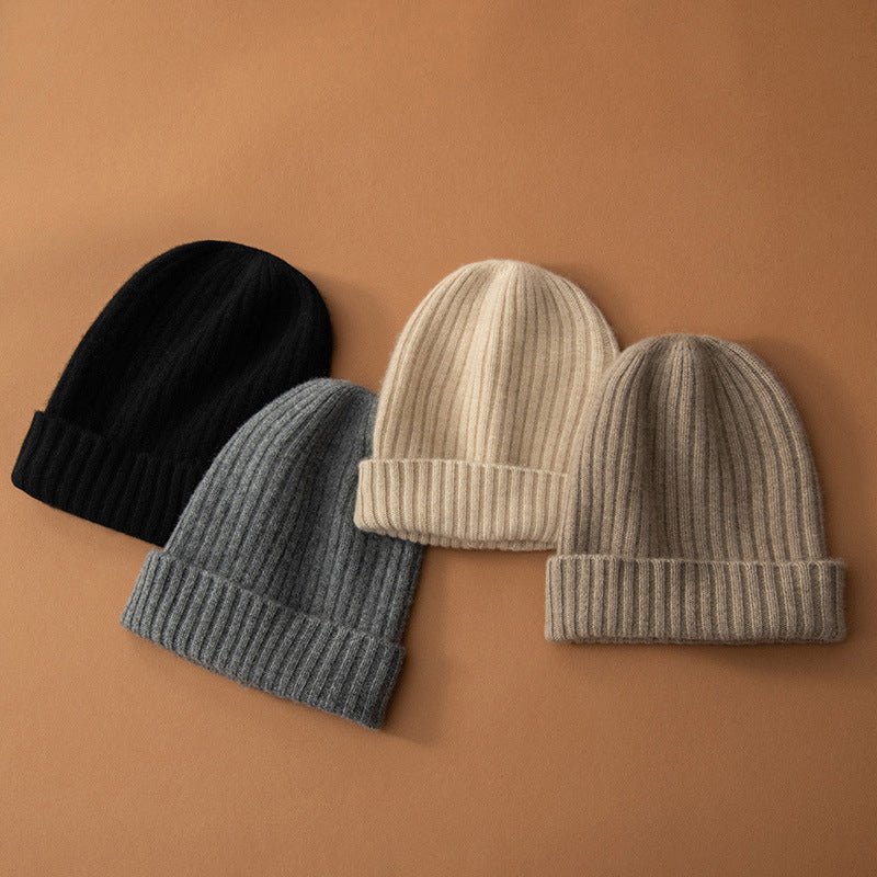 King | Unisex Ribbed Knit Cashmere Beanie