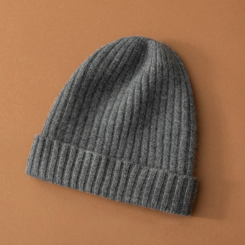 King | Unisex Ribbed Knit Cashmere Beanie