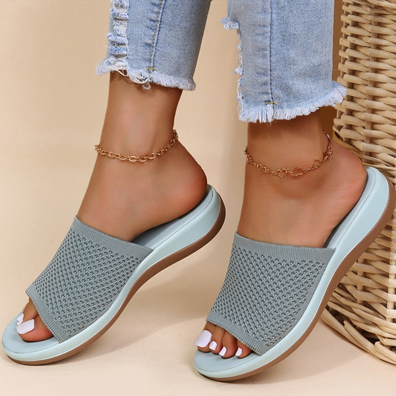 Sia | Breathable Knit Slide Sandals