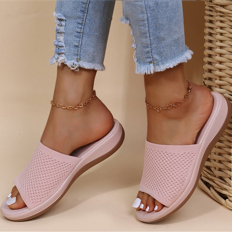 Sia | Breathable Knit Slide Sandals